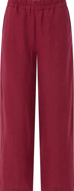 Hosen * Alma & Lovis Damen-Leinenhose Weinrot