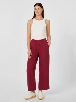 Hosen * Alma ＆ Lovis Damen-Leinenhose Weinrot