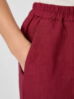 Hosen * Alma ＆ Lovis Damen-Leinenhose Weinrot