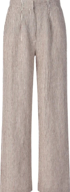 Hosen * Knowledge Cotton Apparel Damen-Leinenhose gestreift