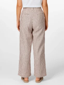 Hosen * Knowledge Cotton Apparel Damen-Leinenhose gestreift