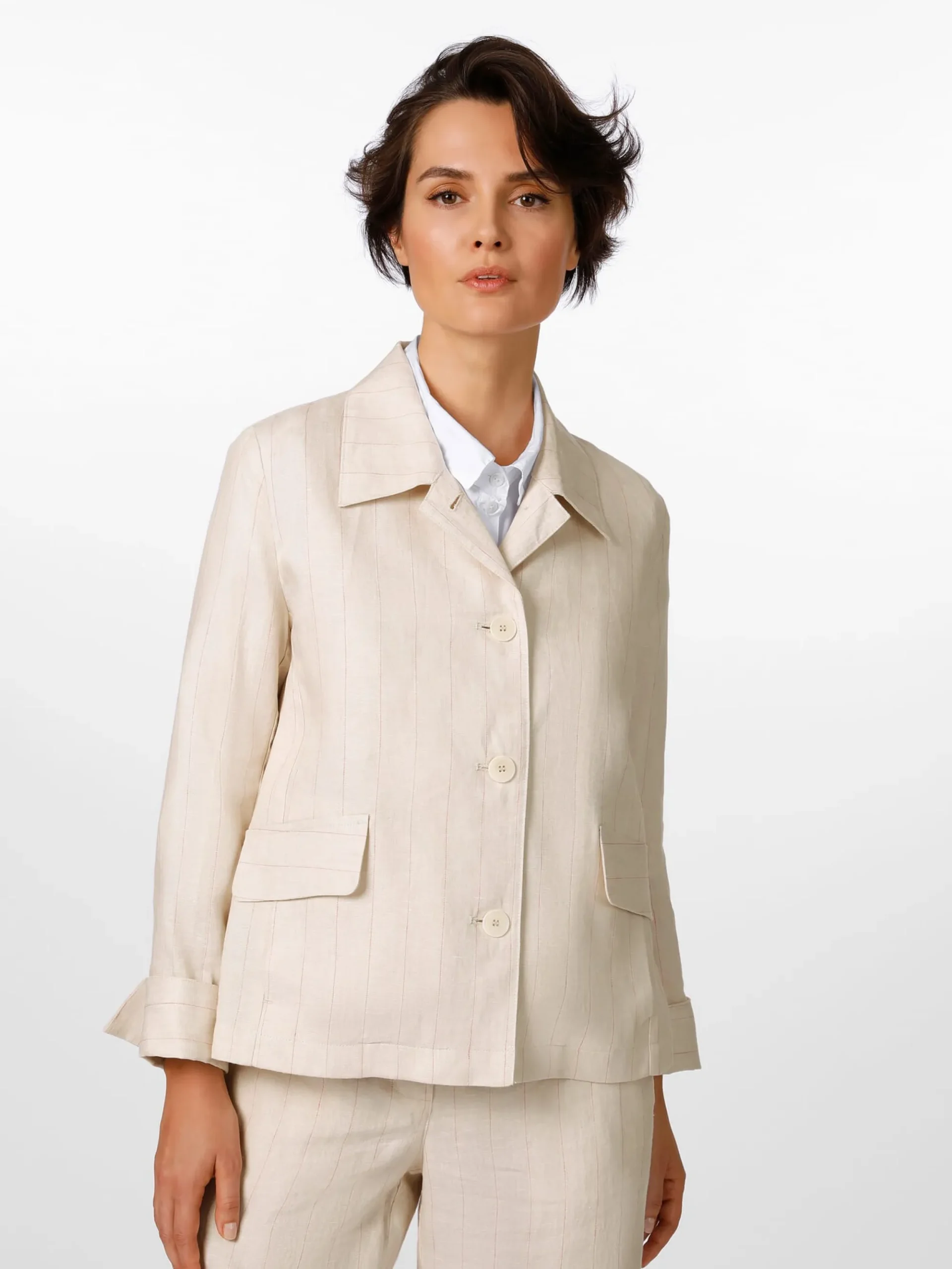 Blazer & Westen * LANIUS Damen-Leinenjacke Streifen