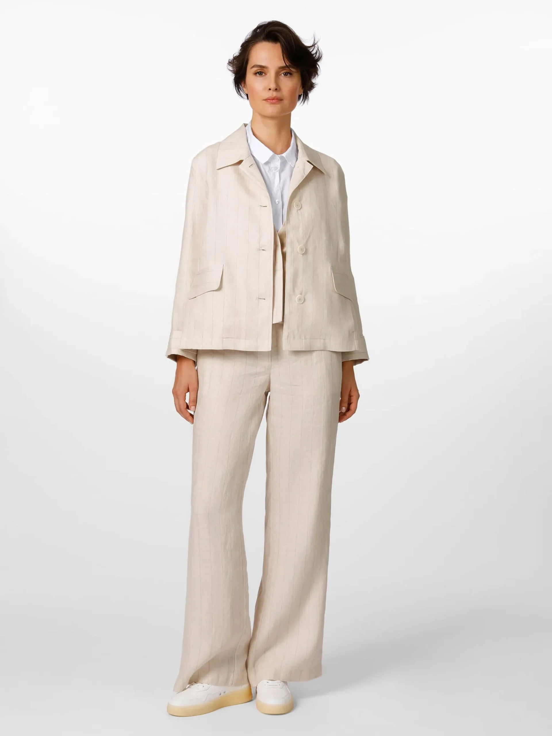 Blazer & Westen * LANIUS Damen-Leinenjacke Streifen