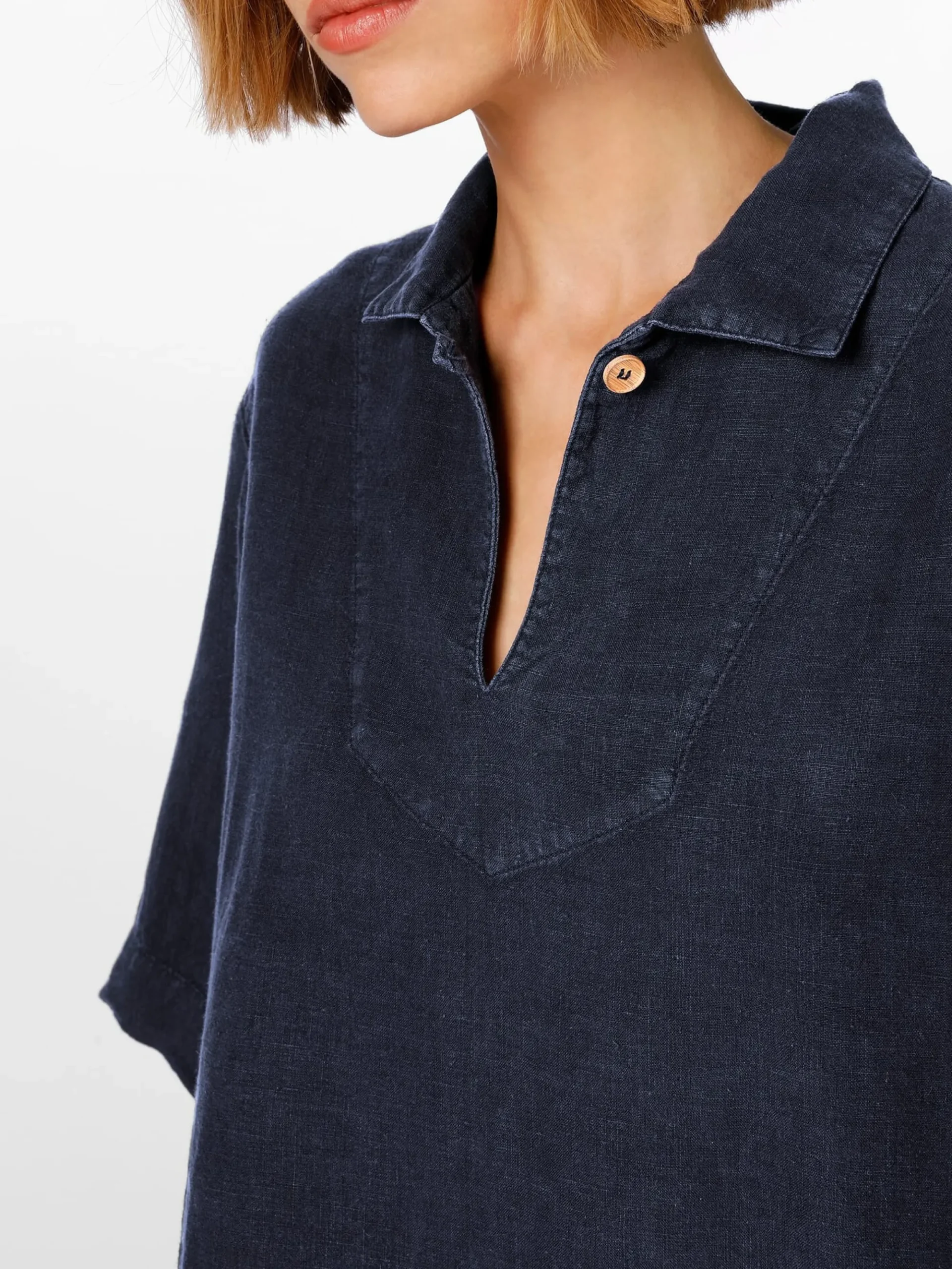 Blusen * Armor lux Damen-Leinenschlupfbluse Dunkelblau
