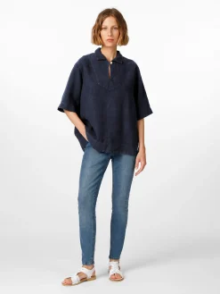Blusen * Armor lux Damen-Leinenschlupfbluse Dunkelblau