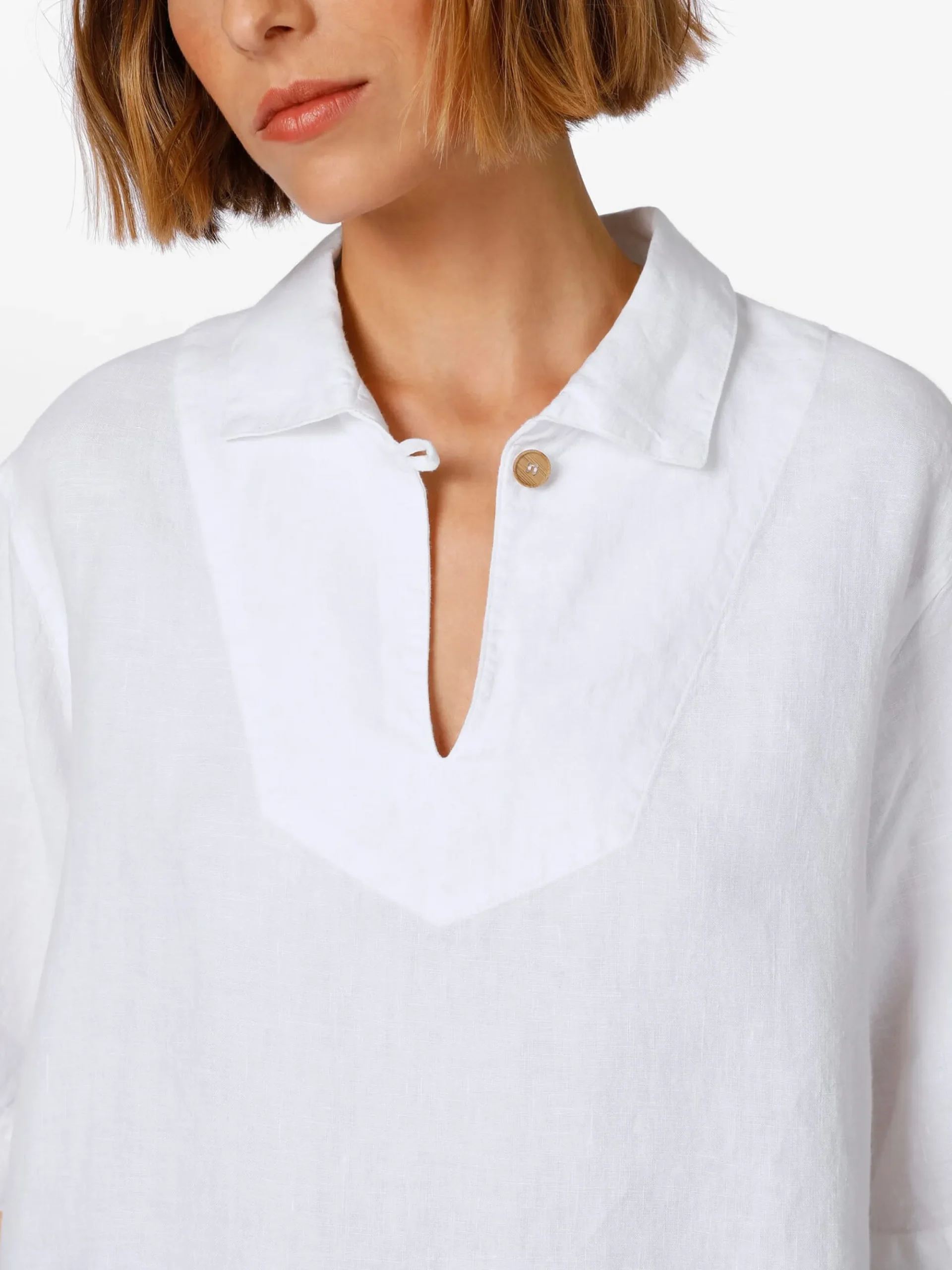 Blusen * Armor lux Damen-Leinenschlupfbluse Weiß