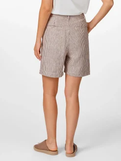 Hosen * Knowledge Cotton Apparel Damen-Leinenshorts gestreift