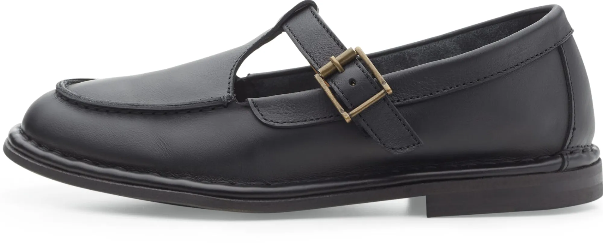 Klassische Damenschuhe * Punto Pigro Damen-Loafer mit Riemen Schwarz