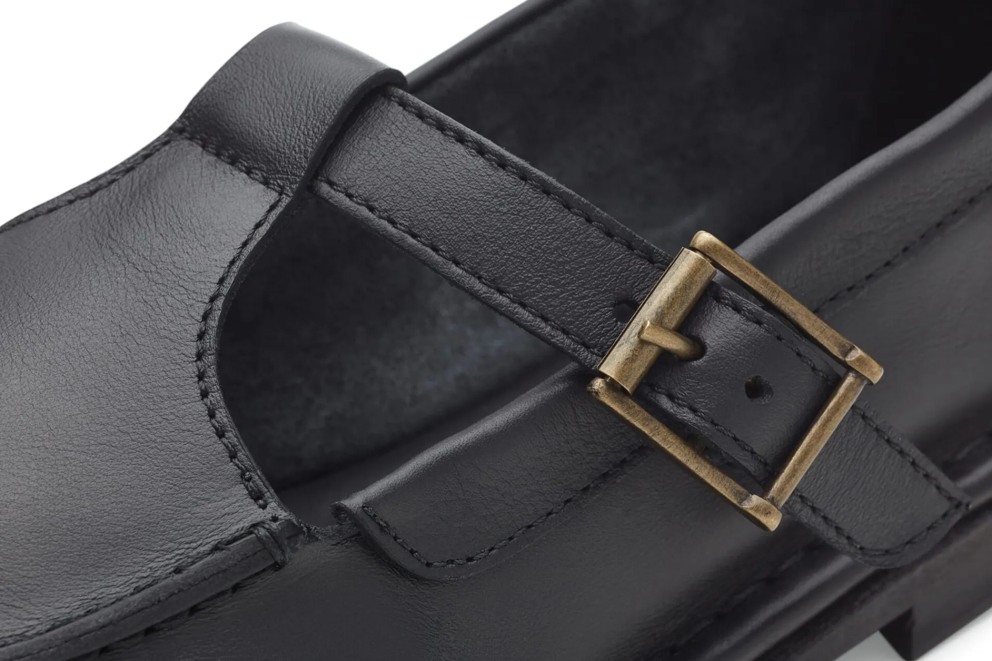 Klassische Damenschuhe * Punto Pigro Damen-Loafer mit Riemen Schwarz