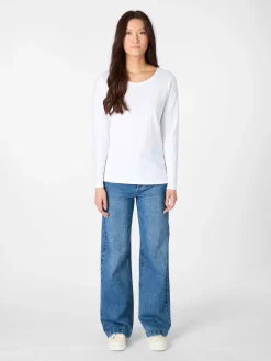 Shirts & Tops * LANIUS Damen-Longsleeve Rundhals Weiß
