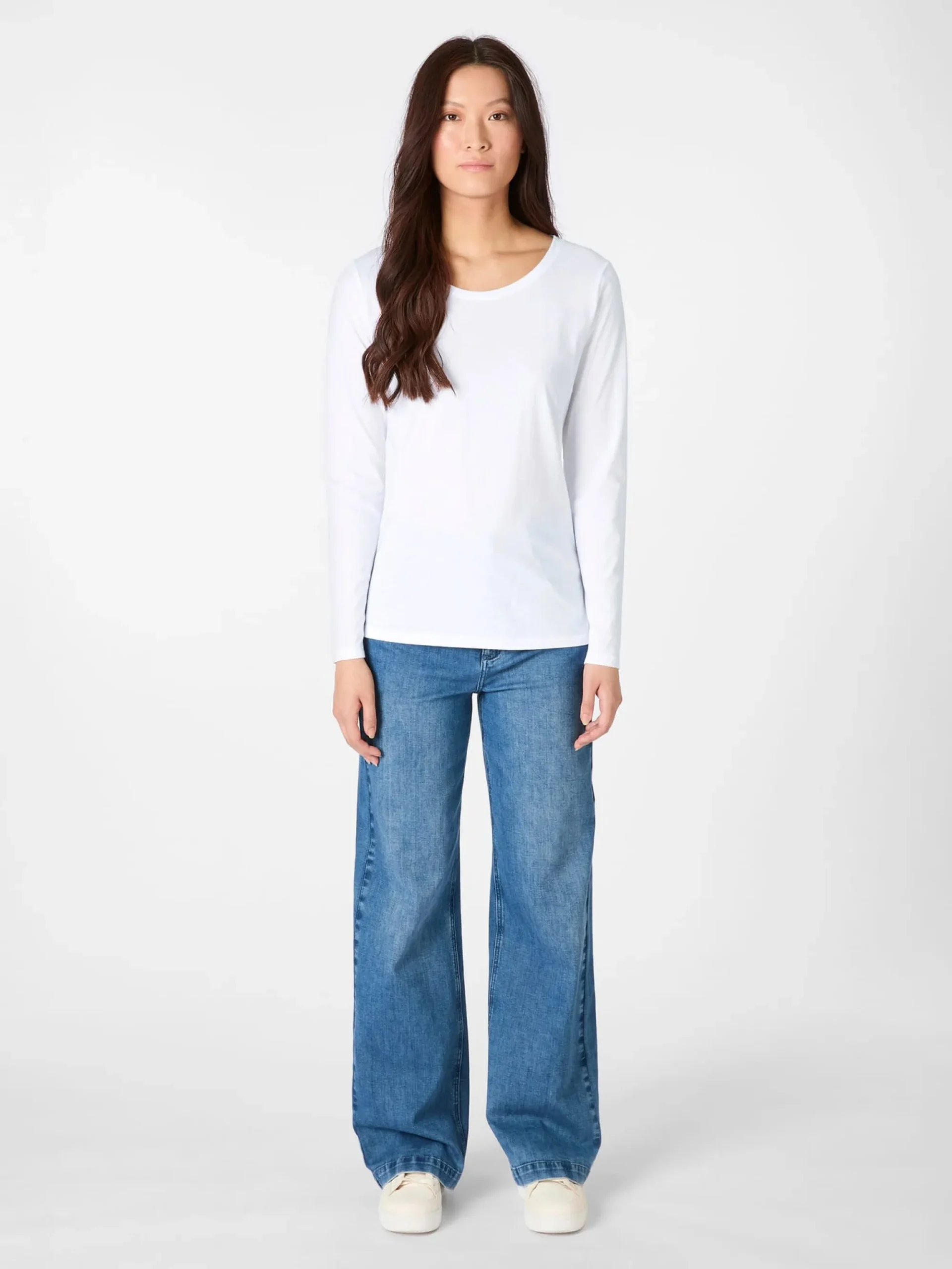 Shirts & Tops * LANIUS Damen-Longsleeve Rundhals Weiß