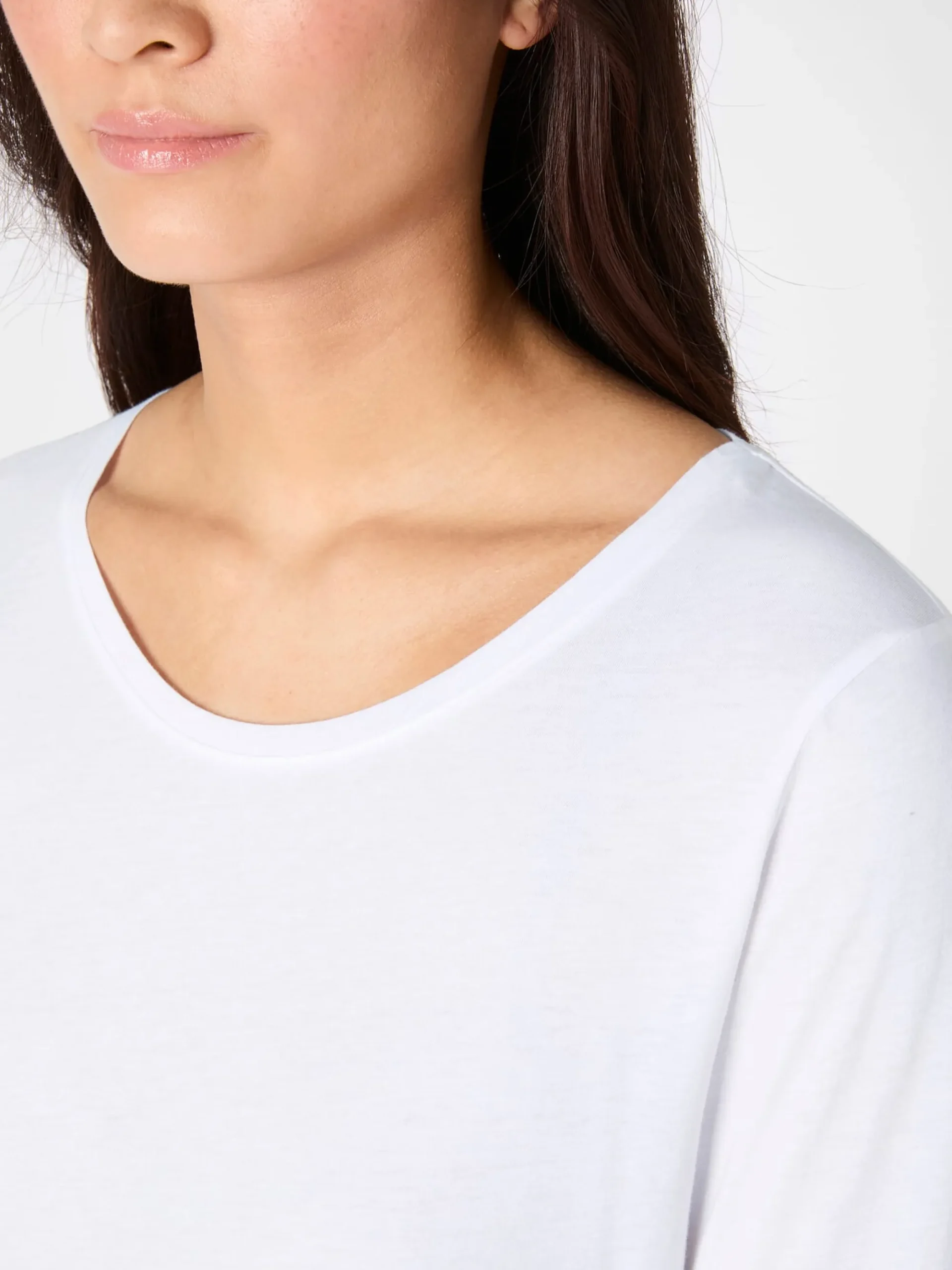 Shirts & Tops * LANIUS Damen-Longsleeve Rundhals Weiß