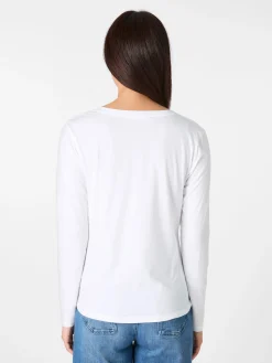 Shirts & Tops * LANIUS Damen-Longsleeve V-Ausschnitt Weiß