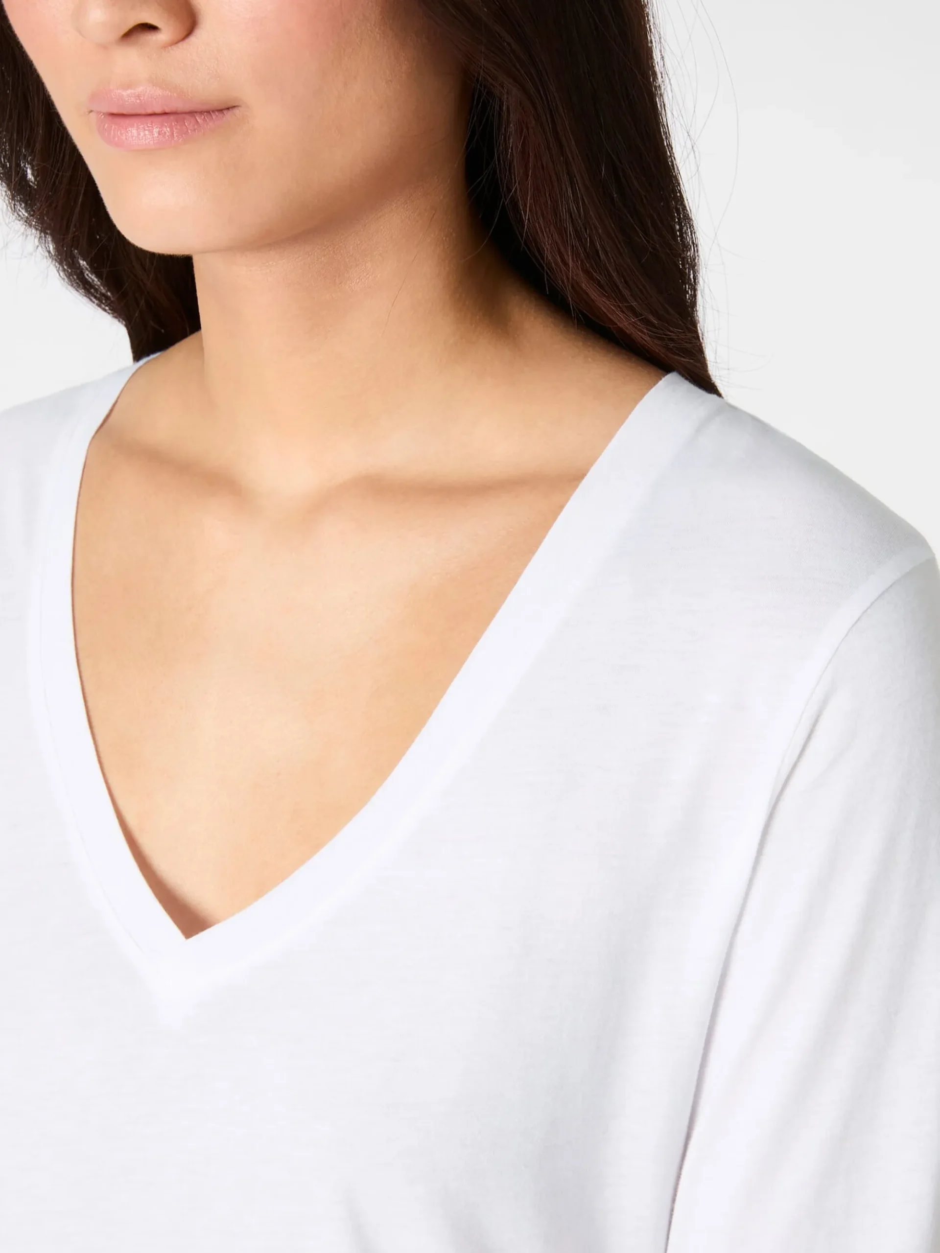 Shirts & Tops * LANIUS Damen-Longsleeve V-Ausschnitt Weiß