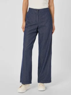 Hosen * LANIUS Damen-Marlenehose Nadelstreifen Navy