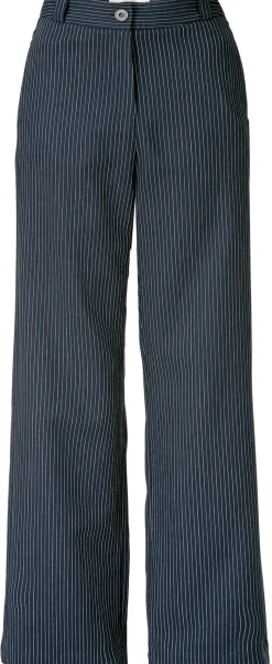 Hosen * LANIUS Damen-Marlenehose Nadelstreifen Dunkelblau