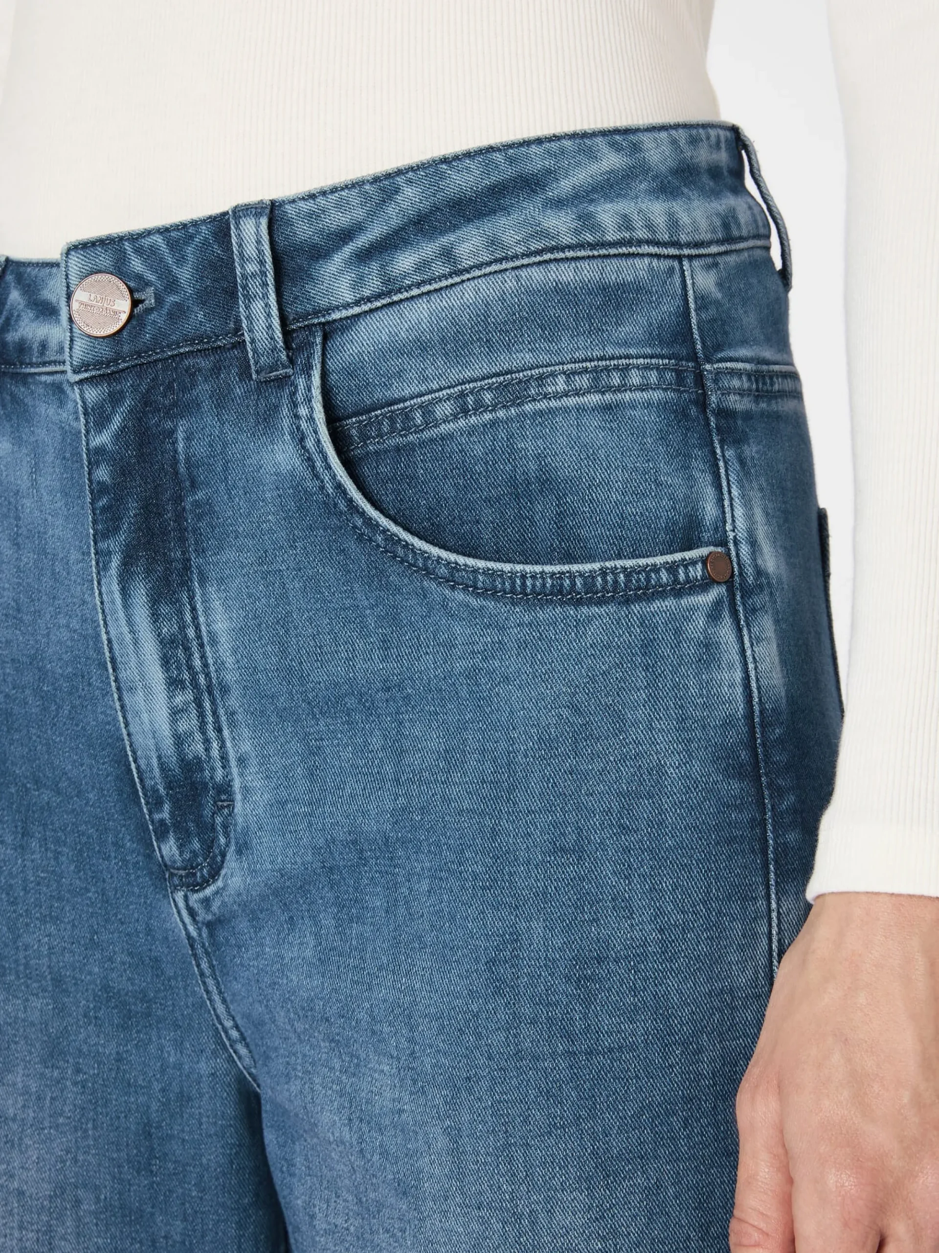 Hosen|Jeans * LANIUS Damen-Marlenejeans Blau