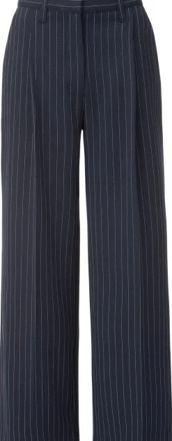 Hosen * Knowledge Cotton Apparel Damen-Nadelstreifenhose Blau