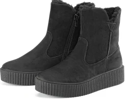 Stiefel * Werner Schuhe Damen-Nubukboot gefüttert Schwarz