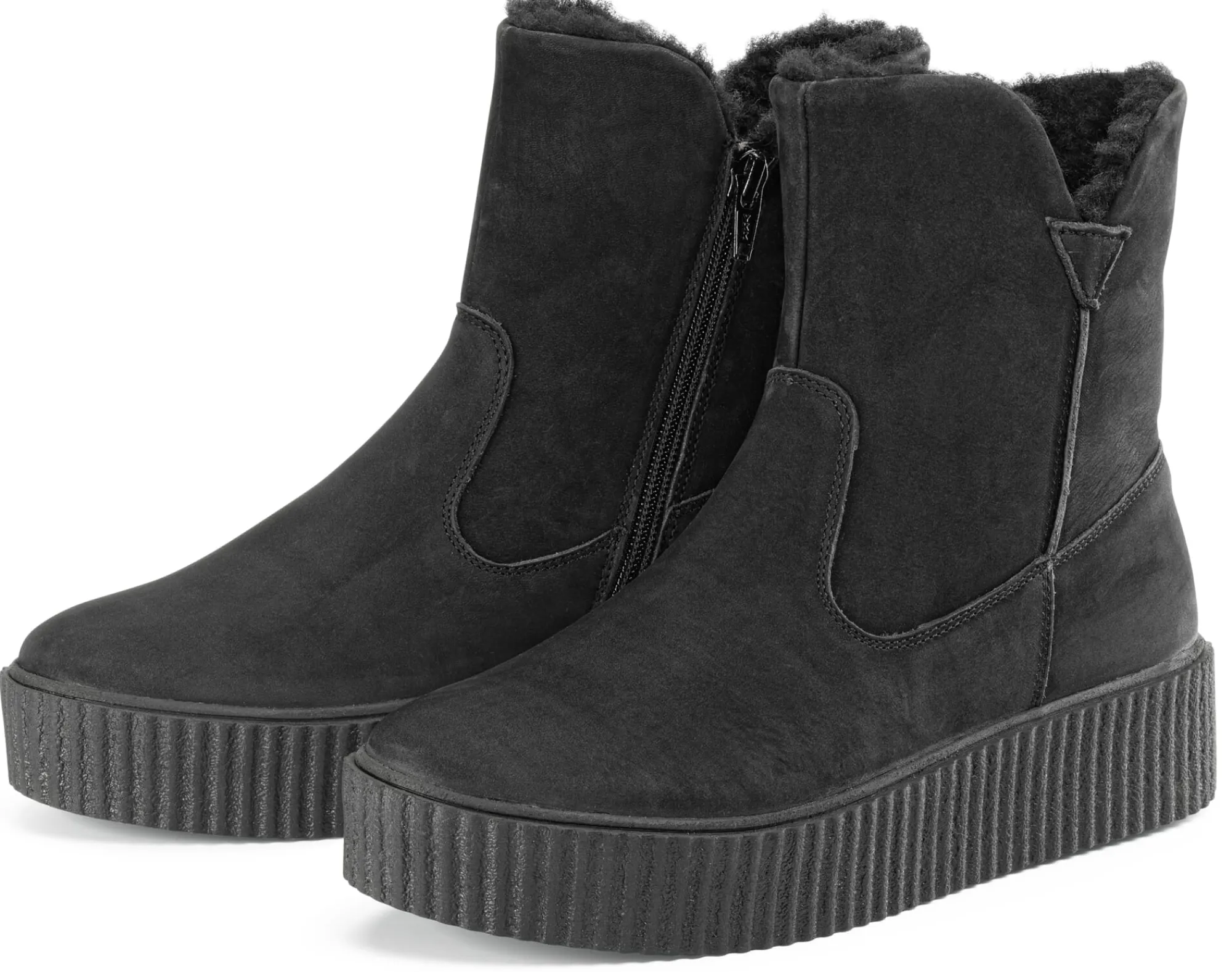 Stiefel * Werner Schuhe Damen-Nubukboot gefüttert Schwarz