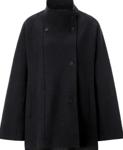 Jacken * Oska Damen-Outdoorjacke Wolle Schwarz
