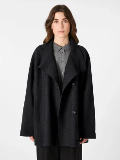 Jacken * Oska Damen-Outdoorjacke Wolle Schwarz