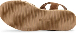 Sandalen|Freizeitschuhe * Ehm Damen-Plateausandale Cognac