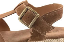 Sandalen|Freizeitschuhe * Ehm Damen-Plateausandale Cognac