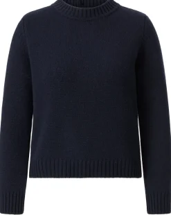 Pullover * Maglificio GRP Damenpullover mit Knopfleiste Dunkelblau