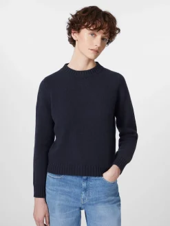 Pullover * Maglificio GRP Damenpullover mit Knopfleiste Dunkelblau