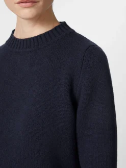 Pullover * Maglificio GRP Damenpullover mit Knopfleiste Dunkelblau