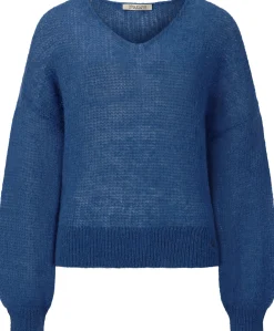 Pullover * Alma ＆ Lovis Damenpullover V-Ausschnitt Blau