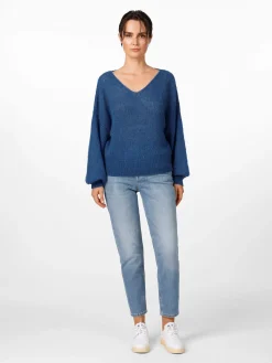 Pullover * Alma & Lovis Damenpullover V-Ausschnitt Blau
