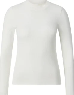 Shirts & Tops * Knowledge Cotton Apparel Damen-Rippenhirt Langarm Weiß