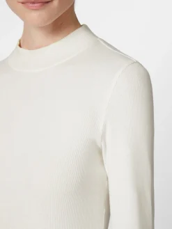 Shirts & Tops * Knowledge Cotton Apparel Damen-Rippenhirt Langarm Weiß