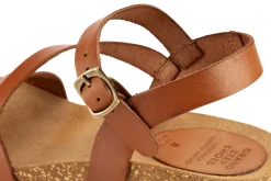 Sandalen|Freizeitschuhe * Grand Step Shoes Damensandale Keilabsatz Cognac
