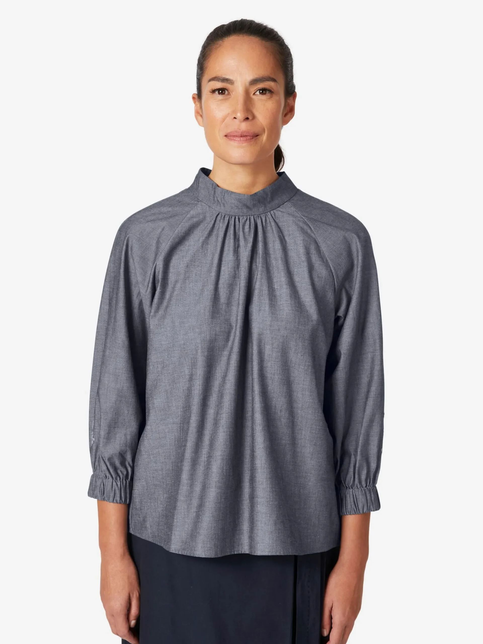 Blusen * Christiane Strobel Daen-chupfbue Chabray Mittelblau
