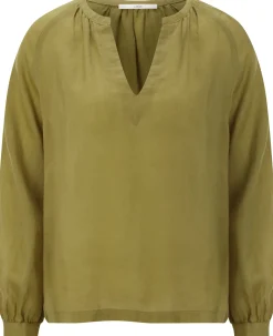 Blusen * LANIUS Damen-Schlupfbluse Ramie Oliv