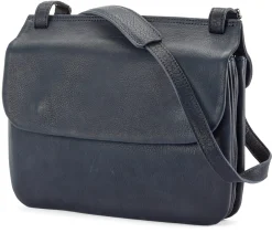 Umhänge- & Handtaschen|Handtaschen * Harold’s Lederwaren Damen-Schultertasche Rindleder Dunkelblau