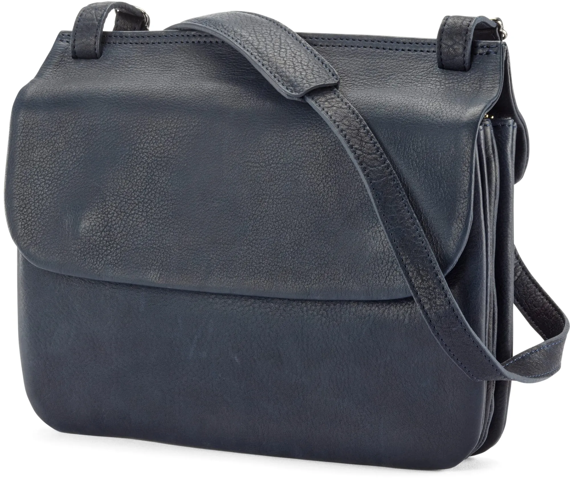 Umhänge- & Handtaschen|Handtaschen * Harold’s Lederwaren Damen-Schultertasche Rindleder Dunkelblau