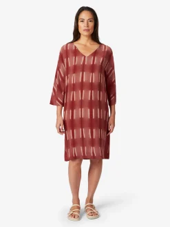 Kleider * LANIUS Damen-Seidenkleid gemustert Mattrot
