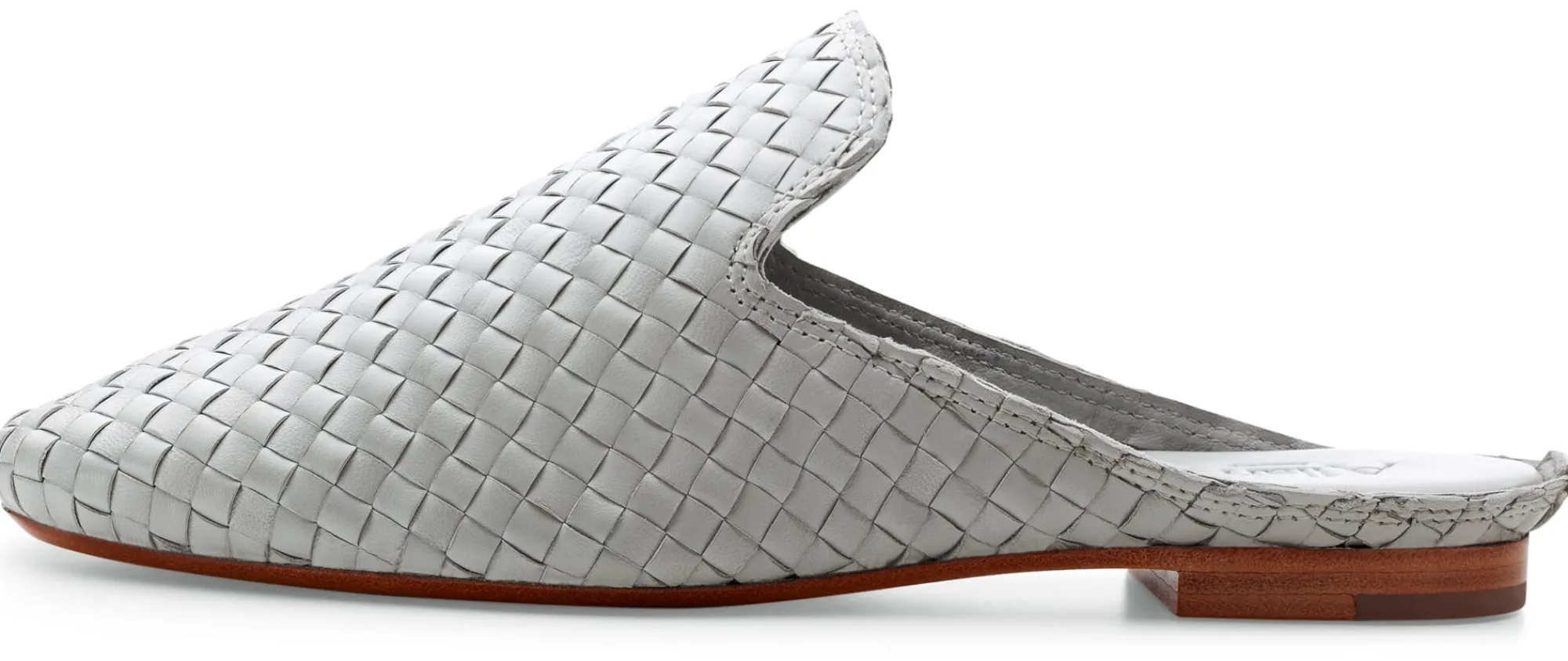 Klassische Damenschuhe * Allan K Damen-Slipper geflochten Hellgrau