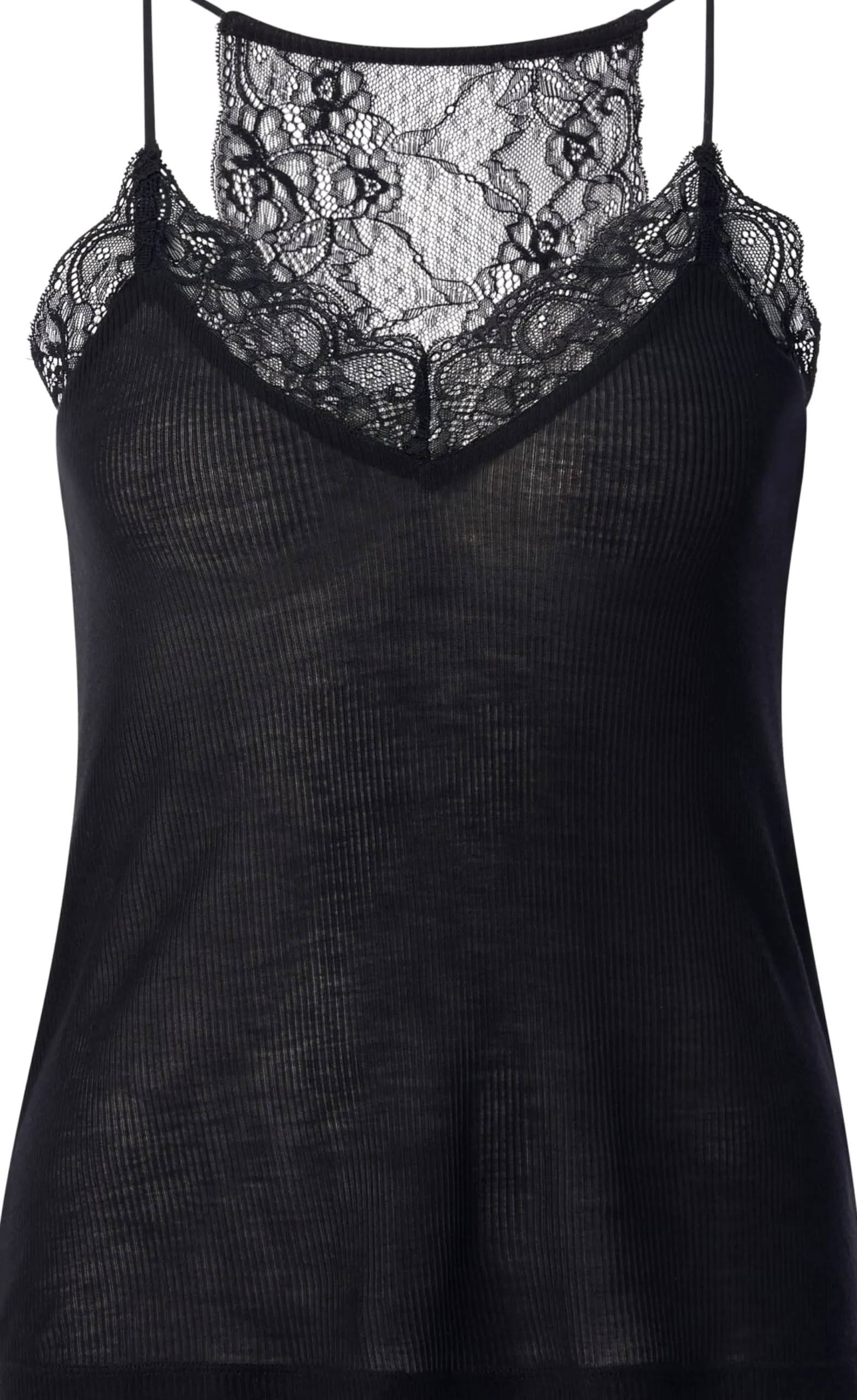Shirts & Tops * LANIUS Damen-Spitzentop Schwarz