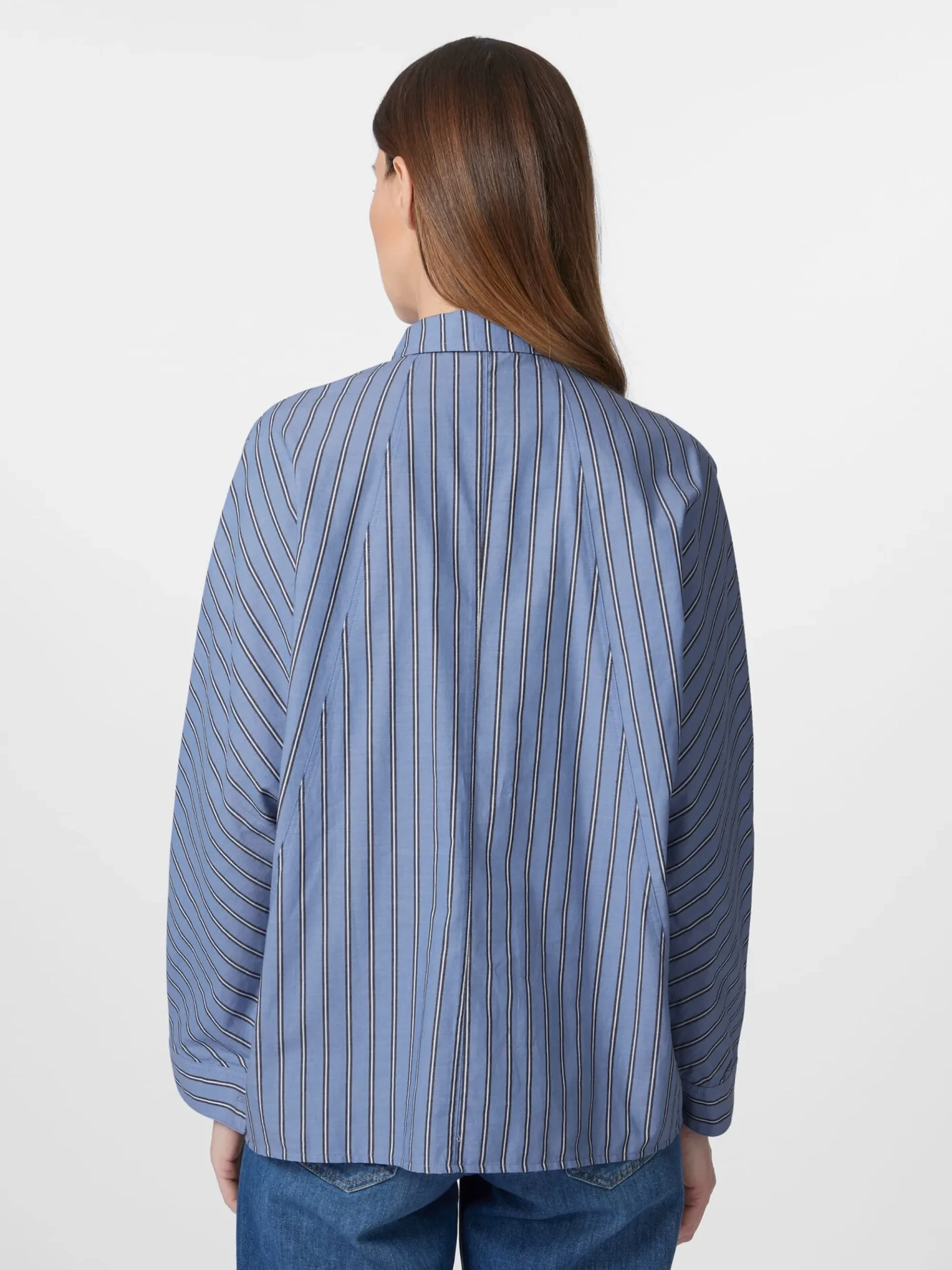 Blusen * LANIUS Damen-Streifenhemd Mittelblau