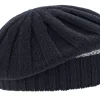 Mützen * Eribé Damen-Strickbarett Lammwolle, Dunkelblau