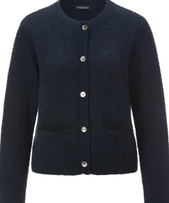 Strickjacken * Les Racines du Ciel Damen-Strickjacke Alpaka Dunkelblau
