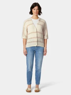 Strickjacken * Inti Knitwear Daen-Strickjacke Habar gestreift Natur