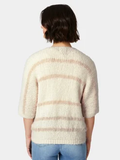 Strickjacken * Inti Knitwear Daen-Strickjacke Habar gestreift Natur