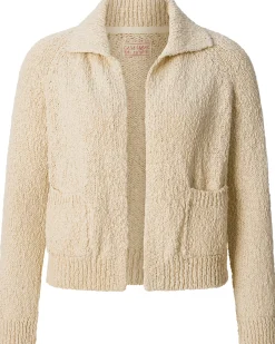 Strickjacken * Maglificio GRP Daen-trickjacke it Kragen Naturweiß