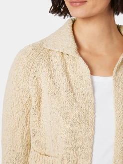 Strickjacken * Maglificio GRP Daen-trickjacke it Kragen Naturweiß